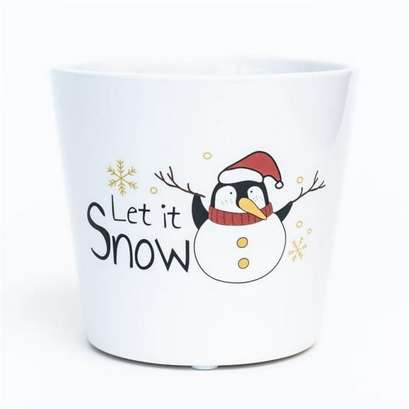 Unbranded Penquin Snowman Let It Snow Planter