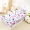 thumbnail image 4 of Erosebridal Cute Animals Unicorn Twin Sheet Sets,Watercolor Rustic Flower Bedding For Kids Girls 3 Pieces, 4 of 6