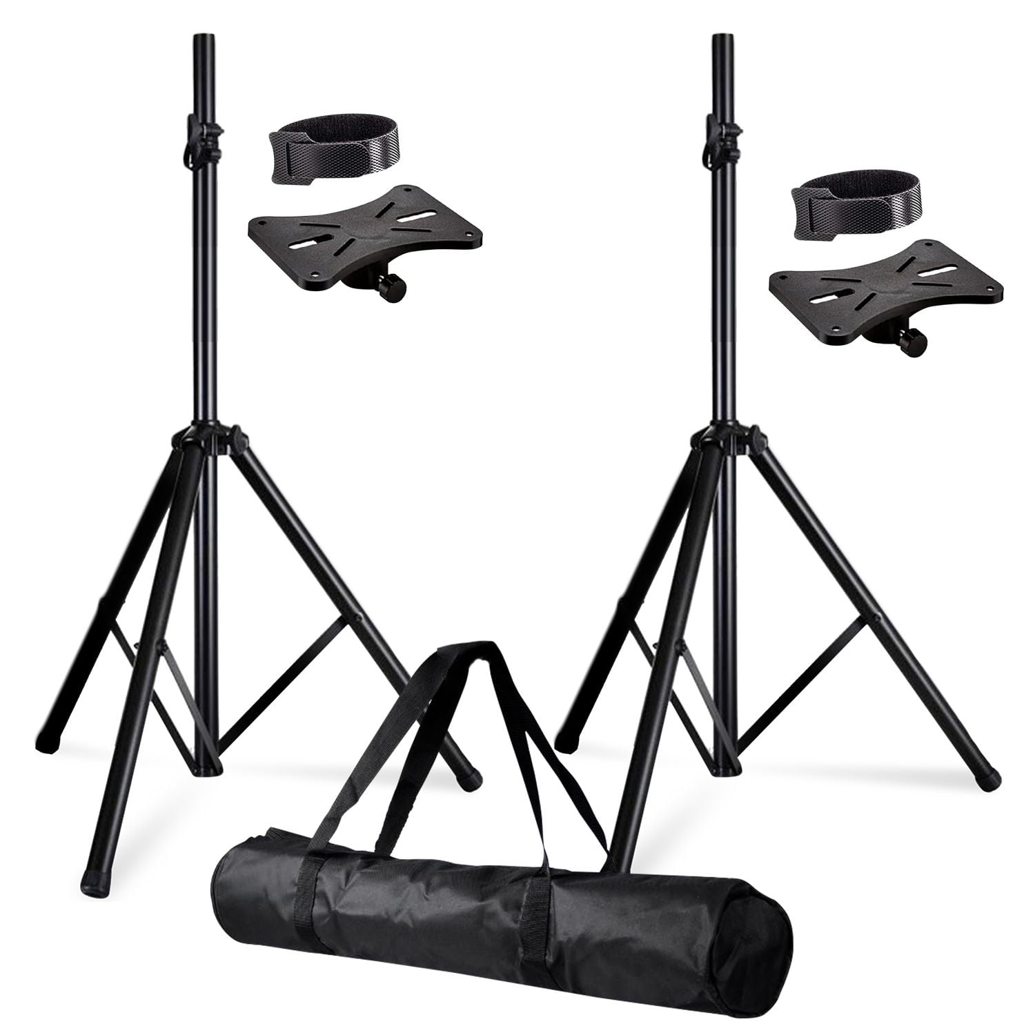 Speaker Stand Tripod Pair Floor Heavy Duty Adjustable Up to 72 Inch DJ Studio Monitor Stands Pole Mount,Black