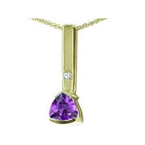 Tommaso Design� Trillion 7mm Genuine Amethyst Pendant Necklace