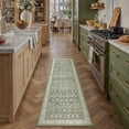 thumbnail image 3 of BERTHMEER 2'x6' Green Washable Runner Rugs for Hallway Bathroom Bedroom Entryway Kitchen Non Slip Vintage Oriental Distressed Runner Rugs, 3 of 6