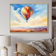 thumbnail image 1 of Designart Hot Air Balloon framed wall Art, Colorful Hot Air Ballon expressionistic , Hot Air Balloon framed wall art decor, Multi-Color Modern Natural framed wall art, Natural brown color Frame, 1 of 5