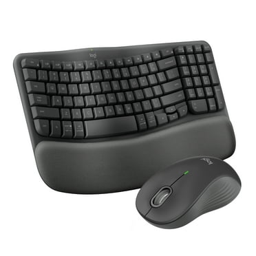 Logitech Wave Keys Combo, Wireless Ergonomic Keyboard with Signature M550 L Wireless Mouse, Graphite