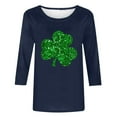 thumbnail image 2 of Patlollav Womens St. Patrick's Day T-shirt 3/4 Sleeve Blouse Round Neck Casual Tops, 2 of 6