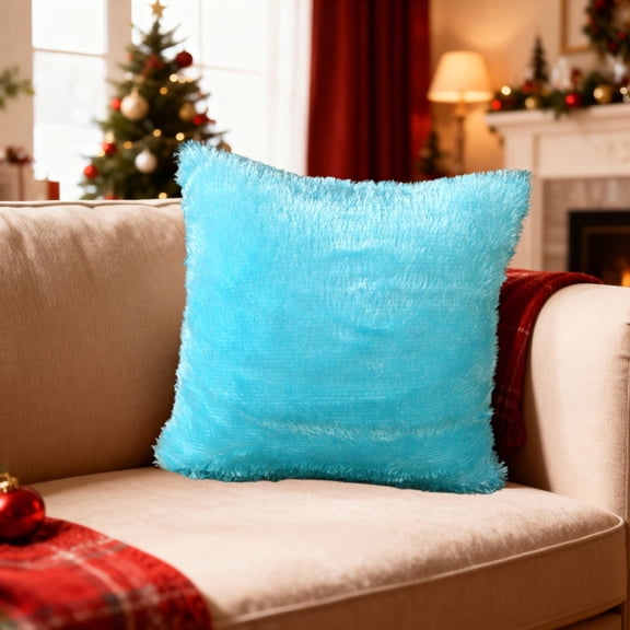 Fzsteel Luxuriously Soft Double-Sided Faux Fur Pillow Cover for Sofa Bed Car Home Decor with Hidden Zipper Easy Care