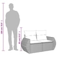 thumbnail image 2 of vidaXL Garden Sofa Black and Blue PE Rattan, Powder-Coated Steel, Polyester, 2 of 2