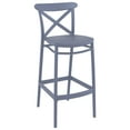 thumbnail image 4 of Compamia Sky Cross Square Bar Set with 2 Barstools Dark Gray, 4 of 4