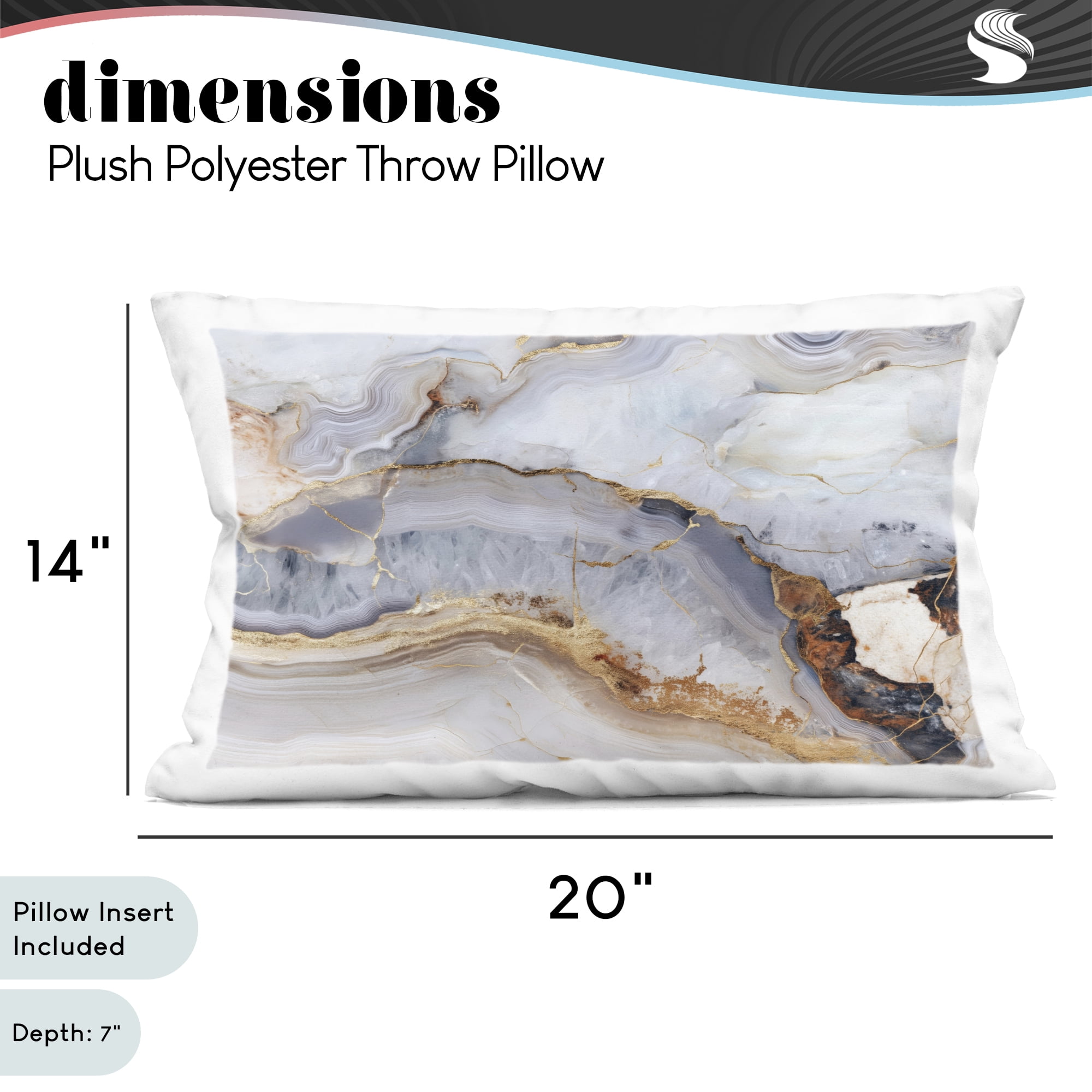 Stupell Industries Marbled Gold Stone Decorative Printed Throw Pillow, design by Svetlana Aleynikova