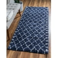 thumbnail image 3 of Unique Loom Rabat Shag Collection Area Rug - Marble (2' 7" x 10' Runner Navy Blue/Ivory), 3 of 10