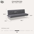 thumbnail image 3 of Serta Chelsea Modern Futon, Charcoal Gray Fabric, 3 of 9