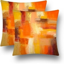Orange Throw Pillow Covers Set of 2 Modern Abstract Artwork Burnt Orange Red Decorative Throw Pillows Home Decor Cushion Cases for Couch Bed Living Room Bedroom Outdoor Decor Yellow White 18x18 inches