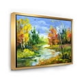 thumbnail image 3 of Designart 'Autumn Landscape With Forest and River' Lake House Framed Canvas Wall Art Print, 3 of 5