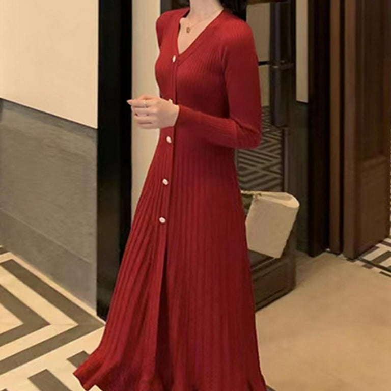DecSea Wancir Women's Maternity Knitted Maxi Dress Elagant Twist Front Long Sleeve Bodycon Pregnancy Sweater Dresses, Adult Unisex, Size: Free Size