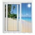 thumbnail image 3 of Ambesonne Ocean Shower Curtain, Island Scenery Traveling, 69"Wx70"L, White Cream Blue, 3 of 5