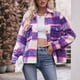 thumbnail image 1 of Puntoco Tops de chaqueta sin sombrero con estampado de cuadros sueltos de moda para mujer Puntoco Puntoco-1, 1 of 8