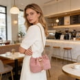 thumbnail image 2 of Sentmoon Purse for Women Hand Bag A Crossbody Bag Shoulder Bag Bucket Shaped Women's Shoulder Bag Chain Flannelette Material Crossbody Bag Multi Functional Commuting Handbag, 2 of 7