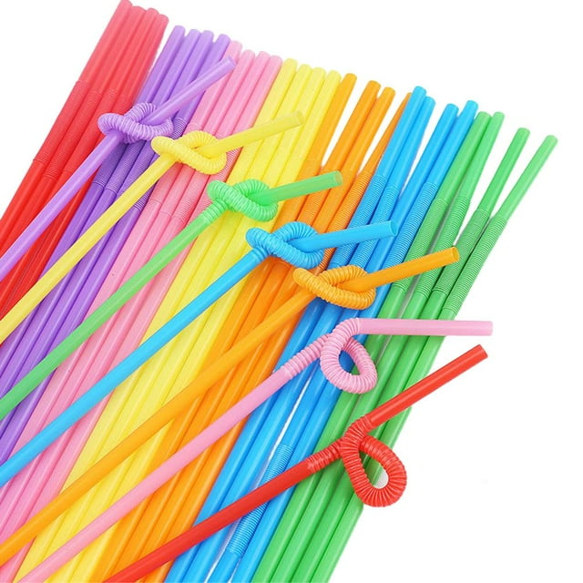 Paquete de 100 Pajitas de Plástico Recto Scienceny para Bebida Multicolor 25,6 cm