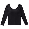 thumbnail image 3 of Womens Pullover Casual Long Sleeve Neck Knit Fitted Basic Beach Clothes for Women,Black,2XL, 3 of 5