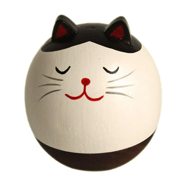 Wooden Toy Tumbler Animal Figure Toy Office Desk Table Decor Gift Cat