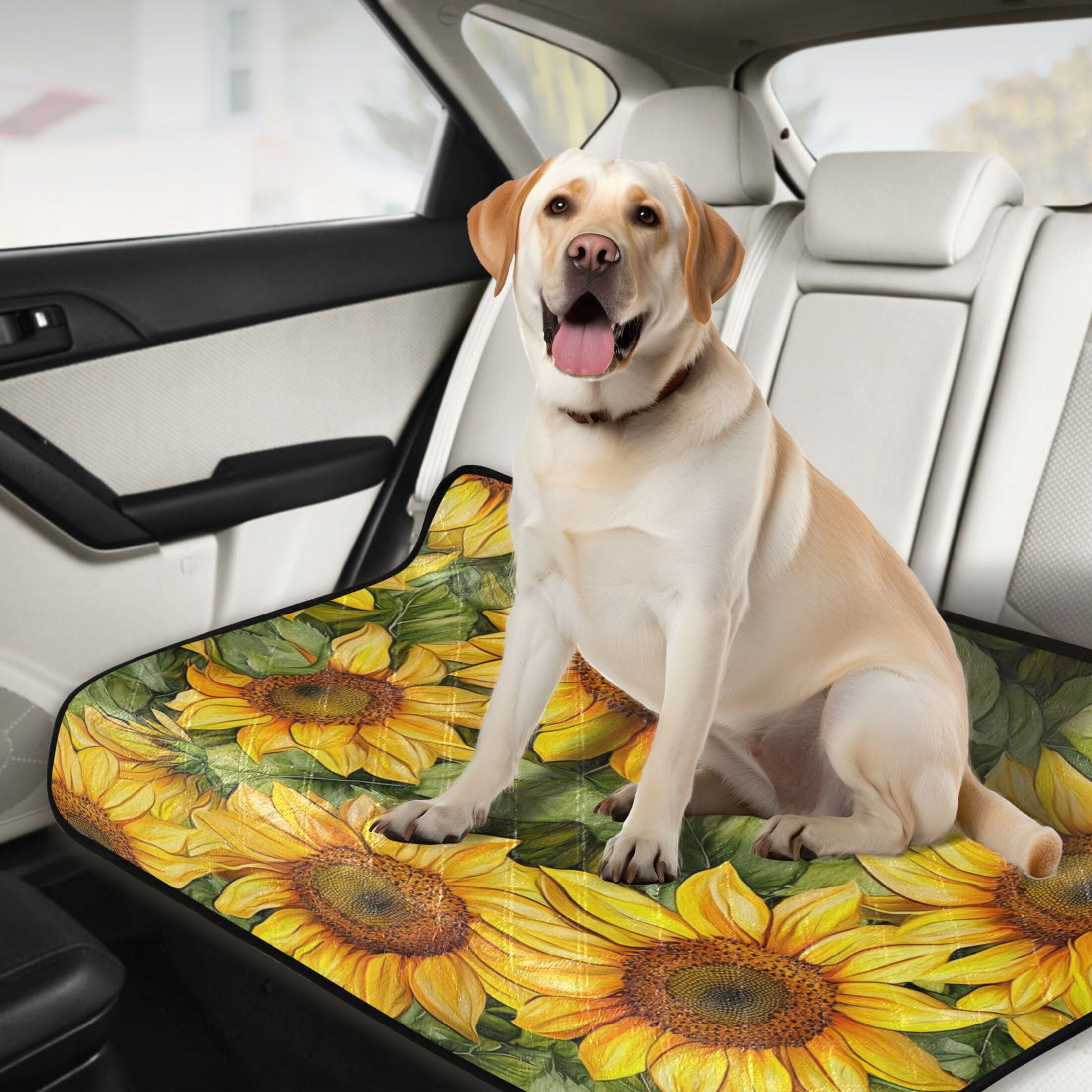 Qxltty Sunflowers Pattern Cat litter Pads Pet Set of 3 Diaper Mats Center Anti-leakage Layer Absorbent Soft and Comfortable