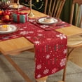 thumbnail image 4 of AuroraX Christmas Table Runner 55 Inches Long Cozy Red Christmas Tree Table Runner Xmas Winter Merry Dining Small Farmhouse Table Runner Decoration for Home Party, 4 of 6