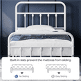 thumbnail image 4 of Fullfurnique Metal Platform Bed with High Headboard and Footboard for Adults, Twin, White, 4 of 9