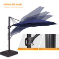 thumbnail image 2 of BONOSUKI  11FT Cantilever Patio Umbrella w/Base,Offset Market Umbrella Navy Blue, 2 of 5
