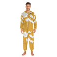 thumbnail image 3 of FORMRS Onesies Pajama for Adults Unisex Hoodie Winter Jumpsuit One Piece Sleepwear, Sizes S-2XL, White Flowers, 3 of 7