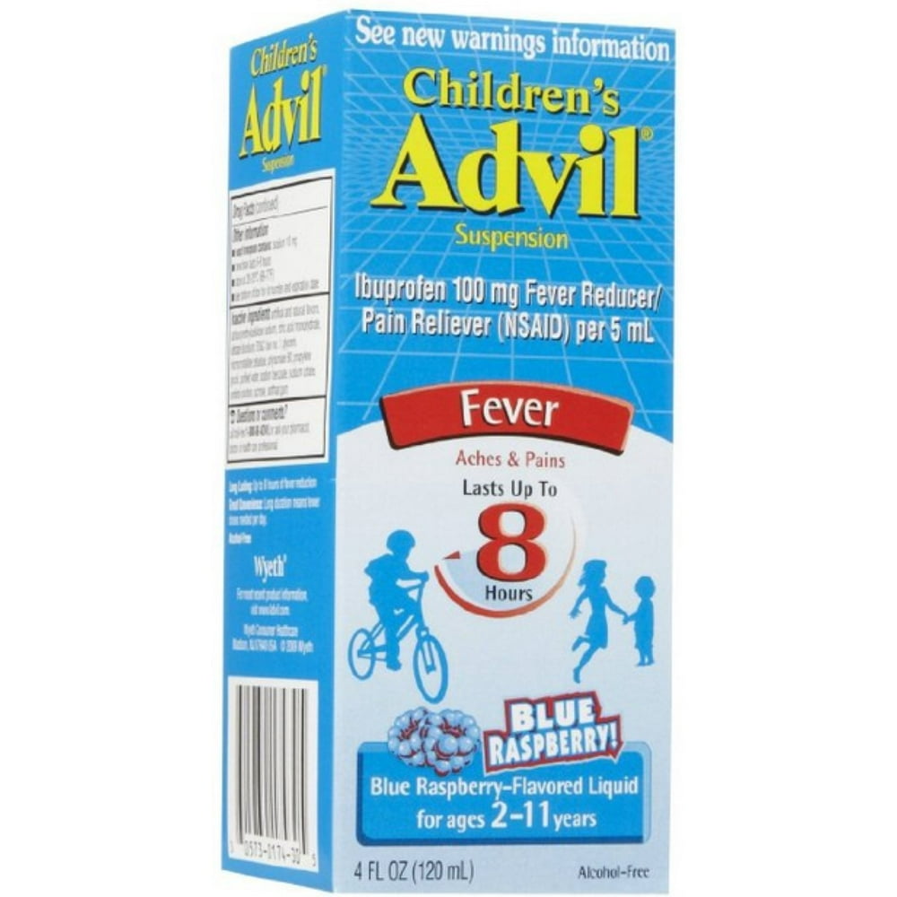 Advil Children's Suspension Blue Raspberry Flavored 4 oz (Pack of 3
