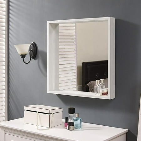 Storm Mirror - Naomi Home Square Storage Function Mirror-Finish:White
