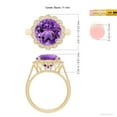 thumbnail image 6 of ANGARA Natural 4.75 ct Amethyst Scalloped Halo Ring in 14K Yellow Gold for Women (Size-11mm) | February Birthstone, Birthday, Anniversary, Jewelry Gift for Women | Natural Amethyst Ring, 6 of 10