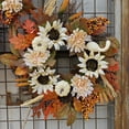 thumbnail image 3 of 17.7" Fall Pumpkins Berry Artificial Maples Leaves Wreath Artificial Fall Wreaths for Front Door for Autumn Thanksgiving Harvest Festival Decorations Indoor and Outdoor, 3 of 8