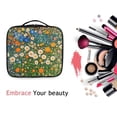 thumbnail image 6 of FORMRS Travel Makeup Bag Large Capacity Train Case Cosmetic Organizer with Adjustable Dividers, Orange Floral Garden, 6 of 8