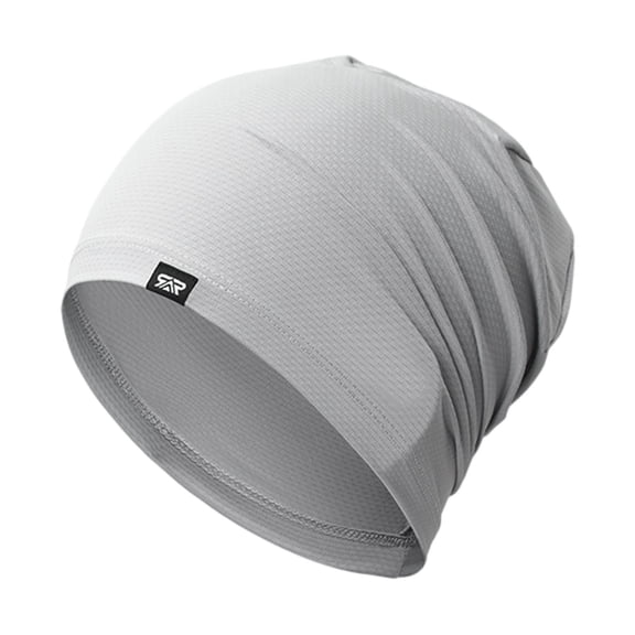 Mesh Breathable Beanie,Skully Running Cap,Gym Outdoor Headwear,Breathable Mesh Skully Beanie Lightweight Quick Drying Elastic Close Fit Sunshade Sweat Absorbing Headwear for Running,Grey