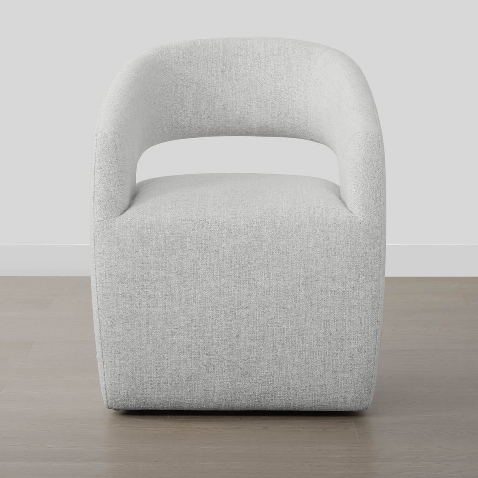 Spruce & Spring Barrel-Style Dining Chair with Upholstered Seat and Casters No Assembly Single, Cloud(Multi-colored)-Fabric