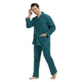 thumbnail image 2 of Amaxer Men's 100% Cotton Flannel Pajama Set - Long Sleeve Button-Up Top & Elastic Waist Pants, Cozy Winter Warm Sleepwear, Plaid PJ Outfit Gift, 2 of 6