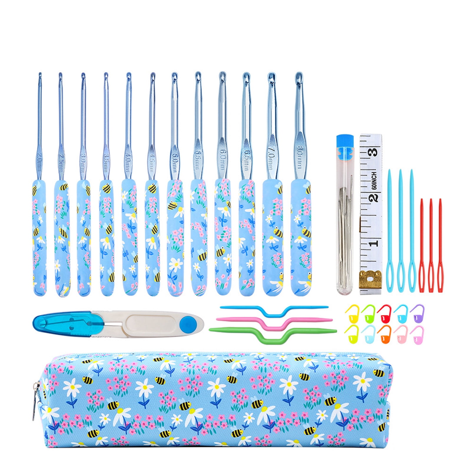 Ergonomic Crochet Hook 2.0mm-6.0mm OR 2.0mm-8.0mm Ergonomic Crochet Needle for Knitting Crocheting Sweater Scarf Gloves