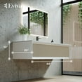 thumbnail image 2 of EVIVA Nets 44 Inch Natural Oak and White Wall Mount Modern Bathroom Vanity, 2 of 5