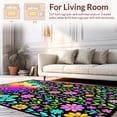 thumbnail image 2 of ODIKA 4'x6' Machine Washable Non-Slip Area Rug, Mystical Meadow Blooming Floral Vibrant Pastel Wonderland High Traffic Rug with Pad, Pink, 499137, 2 of 8