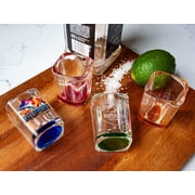 Albuquerque New Mexico Vintage Design Souvenir 2 oz Square Shot Glass – Blue