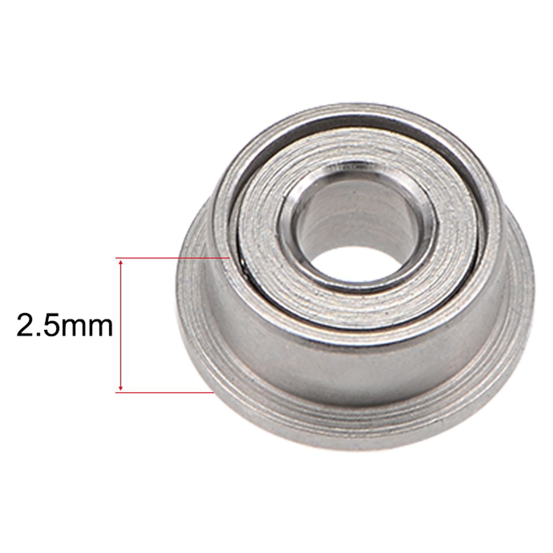 Unique Bargains Miniature Flange Ball Bearings Double Shielded Chrome Steel 2x5x2.5mm