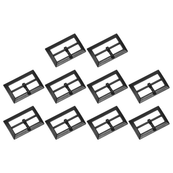 10Pack Belt Buckle, 0.79" Single Prong Rectangle Centre Bar Buckles, Matte Black