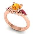 thumbnail image 2 of 2.50 Carat Round Shape Citrine & Red Ruby Gemstone Elegant Engagement Ring for her 18K Rose Gold Size 6 by Diamond-Capitals, 2 of 8