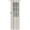 Homestyles Capri PVC Accordion Folding Door Fits 36"wide x 80"high White with Clear PVC Inserts