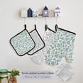 thumbnail image 5 of Blue Flowers Seamless Pattern Oven Mitts and Pot Holders with Chef Apron Set 5 Pcs Kitchen Cooking Set, 5 of 6