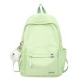 thumbnail image 1 of Sac d'École Décontracté en Nylon, Sac à Dos Multi-Poches Style Preppy (Vert), 1 of 10