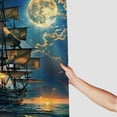 thumbnail image 3 of Shiartex Pirate Ship Shower Curtain Nautical Vintage Ghost Sailboat Sailing Fantasy Ocean Full Moon Adventure Themed Polyester Curtains Bathroom Decor with Hooks 36x72, 3 of 7