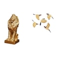 thumbnail image 1 of Figura decorativa de león, estatua de madera con pájaros volando, adorno de pared de resina y madera. Ideal para sala de estar, dormitorio, estudio u, 1 of 8