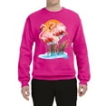 thumbnail image 2 of Wild Bobby, Flamingo Love Print, Animal Lover, Unisex Crewneck Graphic Sweatshirt, Fuschia, Medium, 2 of 4