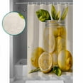 thumbnail image 3 of Extra Long Shower Curtain 72x84 Inch, Summer Lemon Shower Curtain Waterproof Bathroom Decor Yellow Fruits Green Leaf Vase Rustic Fabric Bath Curtain Set Accessories with Hooks, 3 of 6